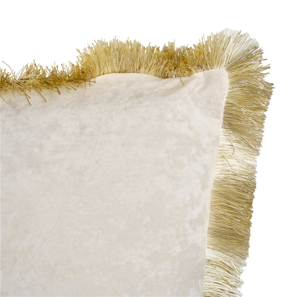 Decorative pillow Jumis, ivory, velvet, 50x50cm
