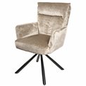 Обеденный стул Arringo, светло-серо-коричневый, бархат, вращающийся на 180 градусов, H93.5x67x57cm, сиденья H50cm