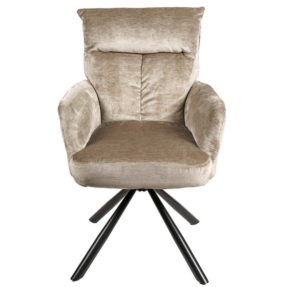 Обеденный стул Arringo, светло-серо-коричневый, бархат, вращающийся на 180 градусов, H93.5x67x57cm, сиденья H50cm