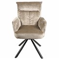 Обеденный стул Arringo, светло-серо-коричневый, бархат, вращающийся на 180 градусов, H93.5x67x57cm, сиденья H50cm