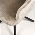 Обеденный стул Arringo, светло-серо-коричневый, бархат, вращающийся на 180 градусов, H93.5x67x57cm, сиденья H50cm