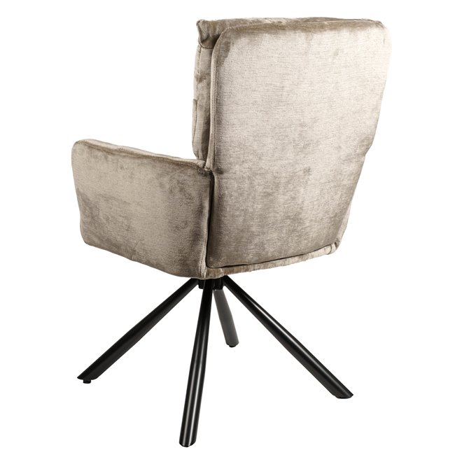 Обеденный стул Arringo, светло-серо-коричневый, бархат, вращающийся на 180 градусов, H93.5x67x57cm, сиденья H50cm