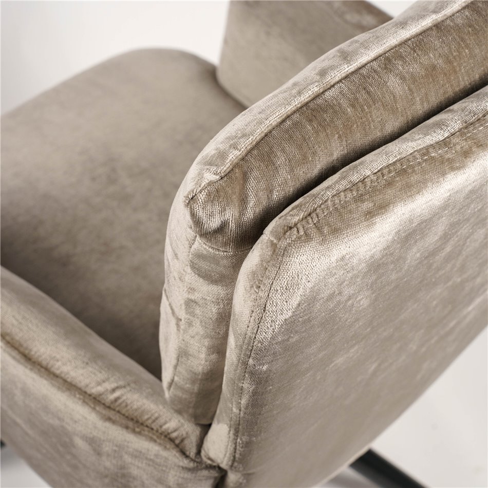 Обеденный стул Arringo, светло-серо-коричневый, бархат, вращающийся на 180 градусов, H93.5x67x57cm, сиденья H50cm