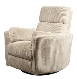 Electric recliner/rocking chair Hoka 01, beige, rotatable 180 degrees, H89-106x101x98-168cm, seat height 50-57cm