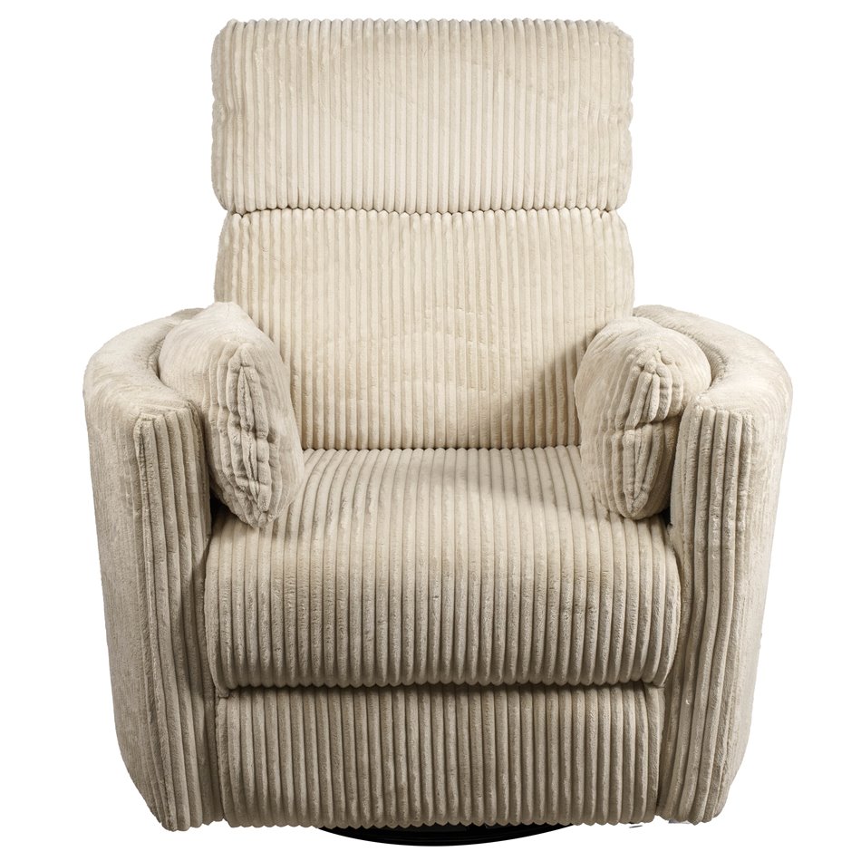 Electric recliner/rocking chair Hoka 01, beige, rotatable 180 degrees, H89-106x101x98-168cm, seat height 50-57cm