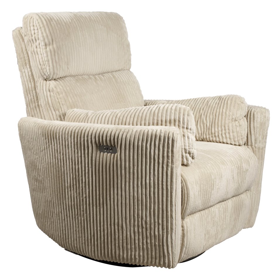 Electric recliner/rocking chair Hoka 01, beige, rotatable 180 degrees, H89-106x101x98-168cm, seat height 50-57cm