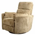 Electric recliner/rocking chair Hoka 02, light brown, rotatable 180 degrees, H89-106x101x98-168cm, seat height 50-57cm