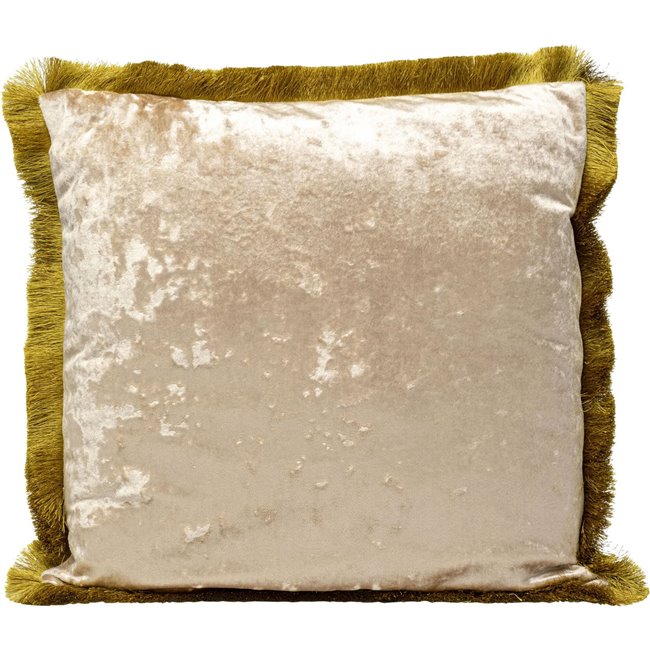 Decorative cushion Cannes Powder, beige, velvet, 45x45cm
