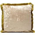 Decorative cushion Cannes Powder, beige, velvet, 45x45cm