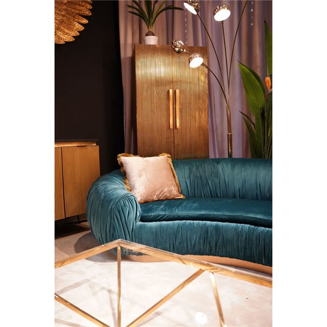 Decorative cushion Cannes Powder, beige, velvet, 45x45cm