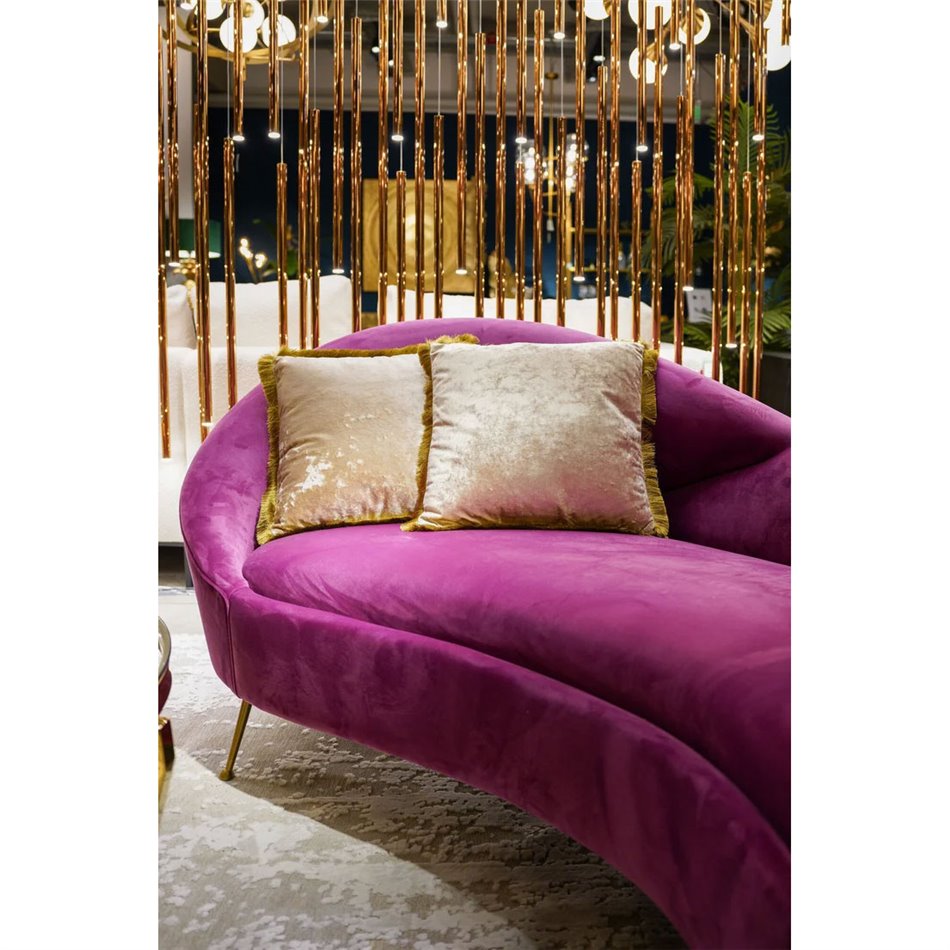 Decorative cushion Cannes Powder, beige, velvet, 45x45cm