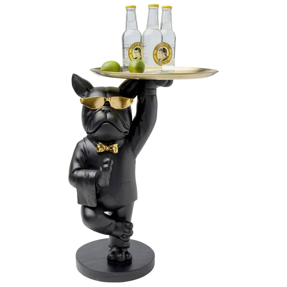 Приставной столик Cool Buldog tray, черный/золотой цвет, H56x39x34cm