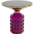 Side table Lola Purple, metal/glass, D50cm H52cm