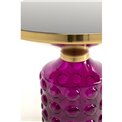 Side table Lola Purple, metal/glass, D50cm H52cm