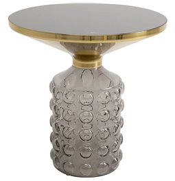 Side table Lola Smoke, metal/glass, D50cm H52cm
