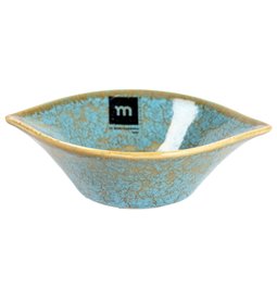 Aperitivo bowl Scratch, brown/blue, porcelain, 15x11.7cm H4.4cm