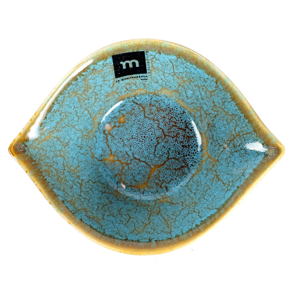 Aperitivo bowl Scratch, brown/blue, porcelain, 15x11.7cm H4.4cm