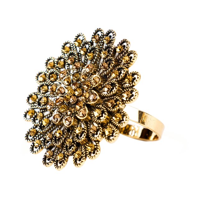 Napkin ring Palazzo set of 4, gold color, H4.5cm, D4cm