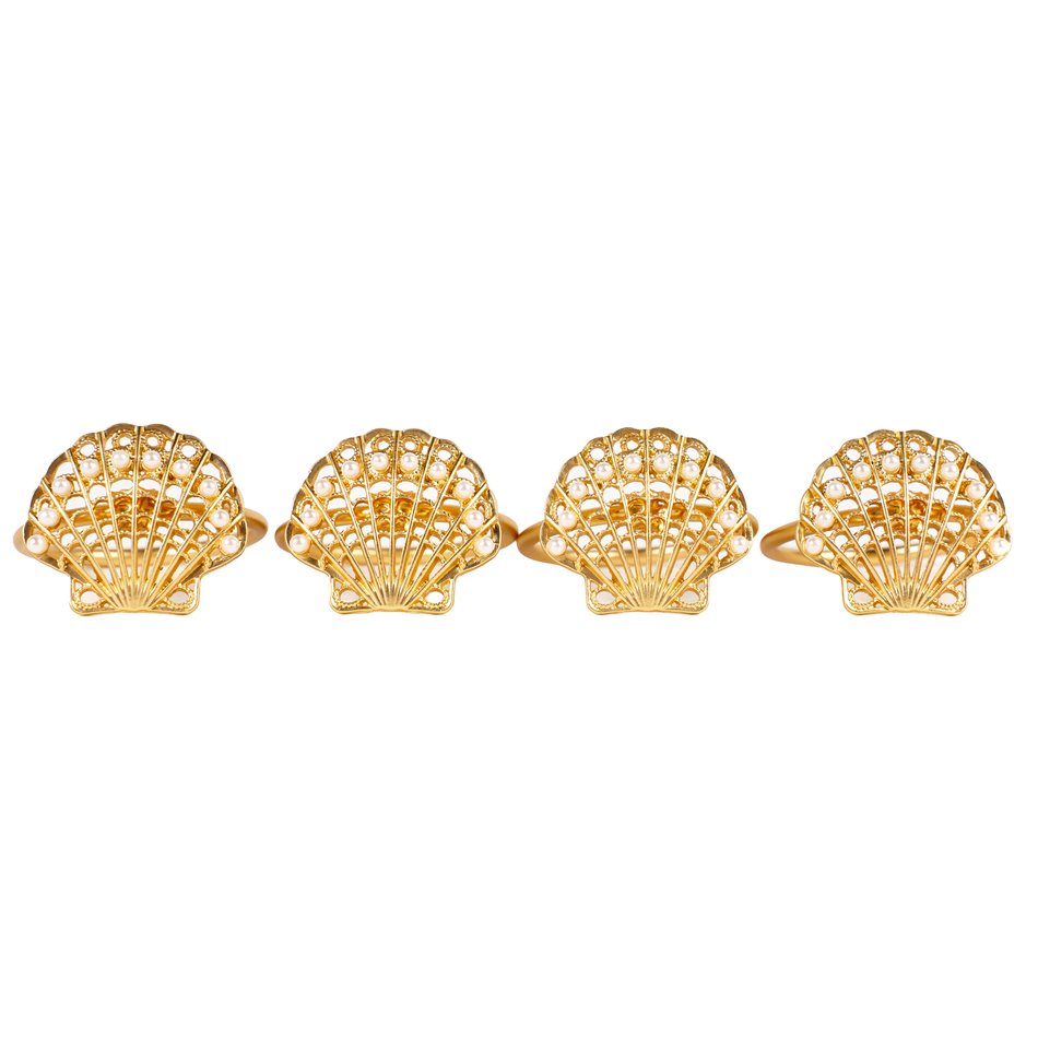 Napkin ring Paleros set of 4, gold color, H4.5x3x4cm
