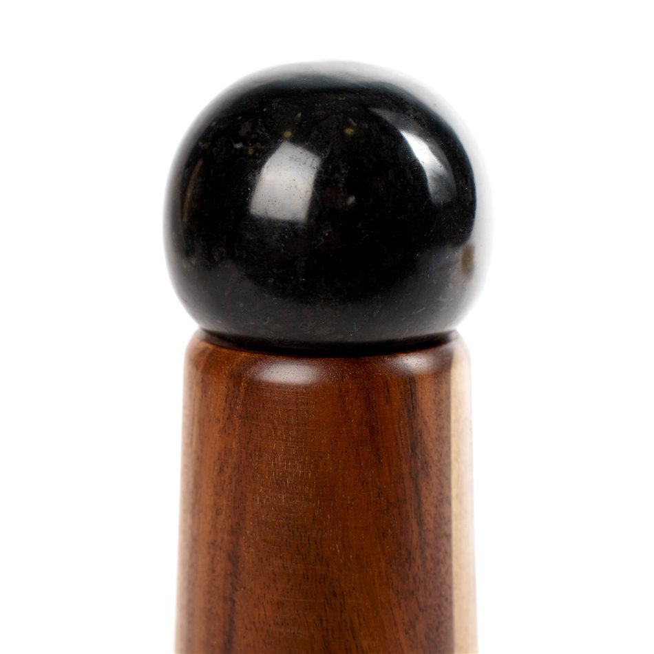 Spice grinder, wood/marble, black/brown, H15.5cm, D5.3cm