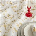 Canvas tablecloth Star, white/gold color, 140x240cm