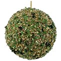 Christmas decor Bead ball green gold, D8cm