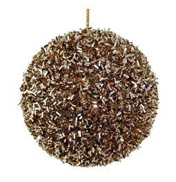 Christmas decor Tinsel ball champagne, D8cm