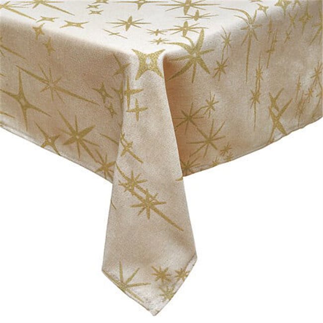 Canvas tablecloth Stragi candle, beige/gold color, 140x360
