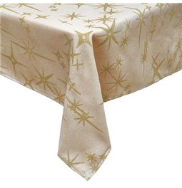 Canvas tablecloth Stragi candle, beige/gold color, 140x360