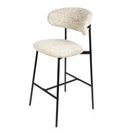 Bar chair Landsem 1038-3, beige grey, H104x52x50.5cm, seat height 75cm