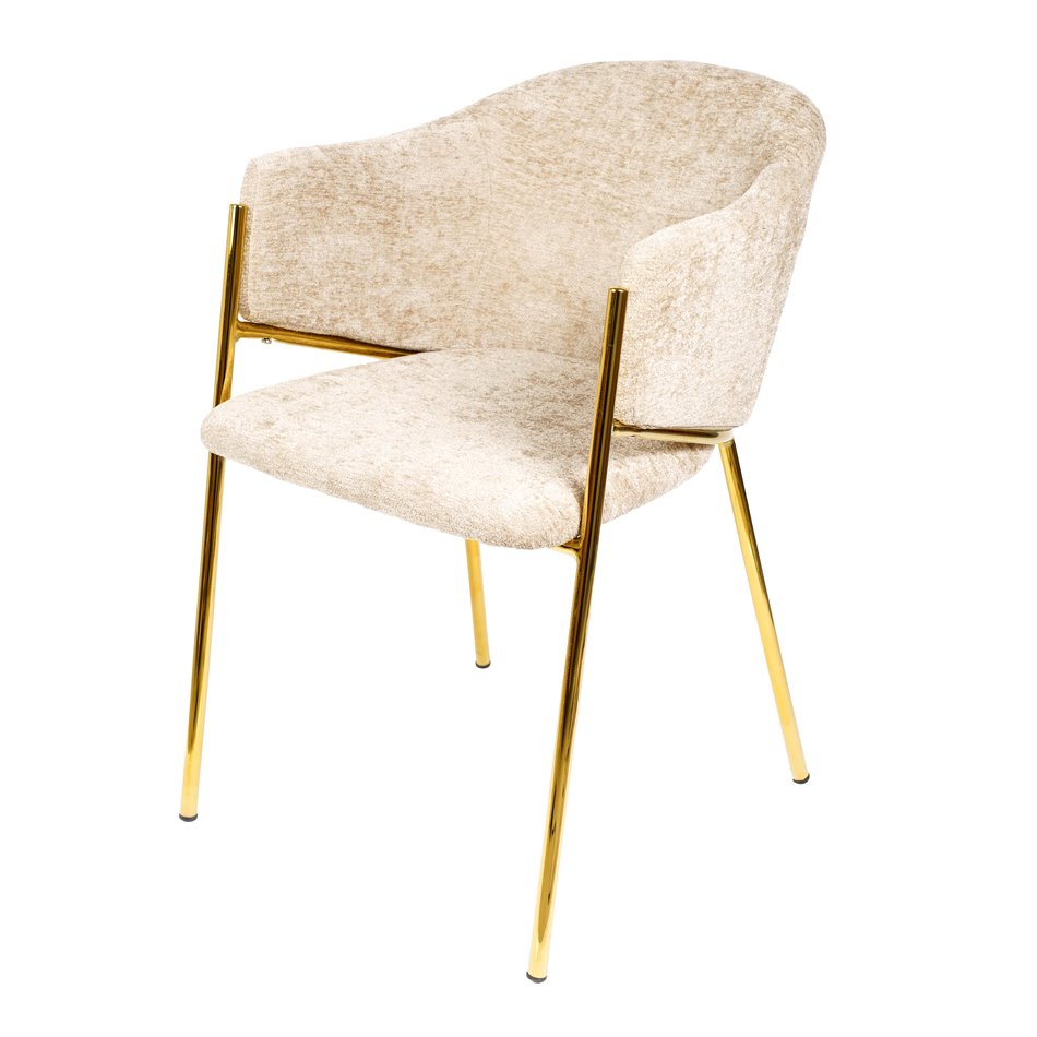 Dining chair Undine 3018-11, beige brown/gold color, H78x53x49cm, seat height 46cm 