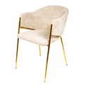 Dining chair Undine 3018-11, beige brown/gold color, H78x53x49cm, seat height 46cm 