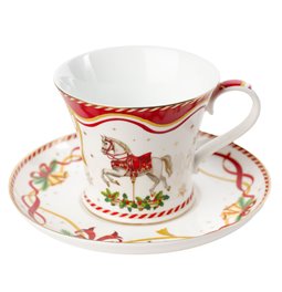 Чашка с блюдцем CHRISTMAS TALE, в подарочной коробке, 200ml, H10cm, D16cm