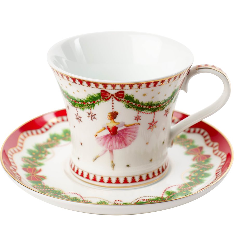 Чашка с блюдцем MAGIE DE NOEL, в подарочной коробке, 200ml, H10cm, D15cm