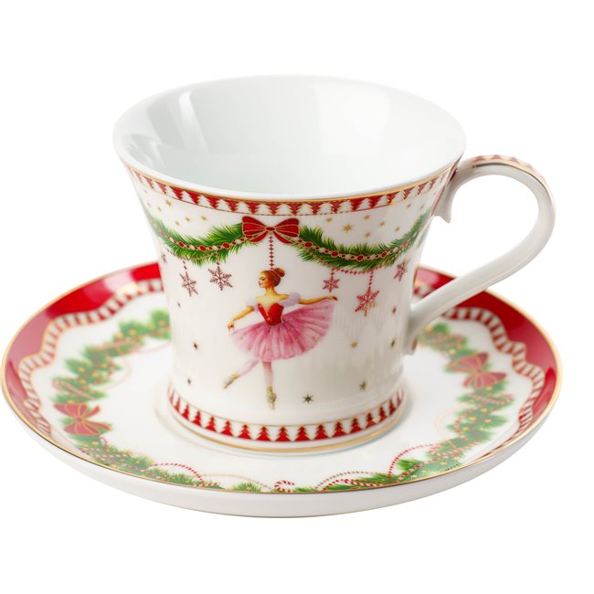 Чашка с блюдцем MAGIE DE NOEL, в подарочной коробке, 200ml, H10cm, D15cm