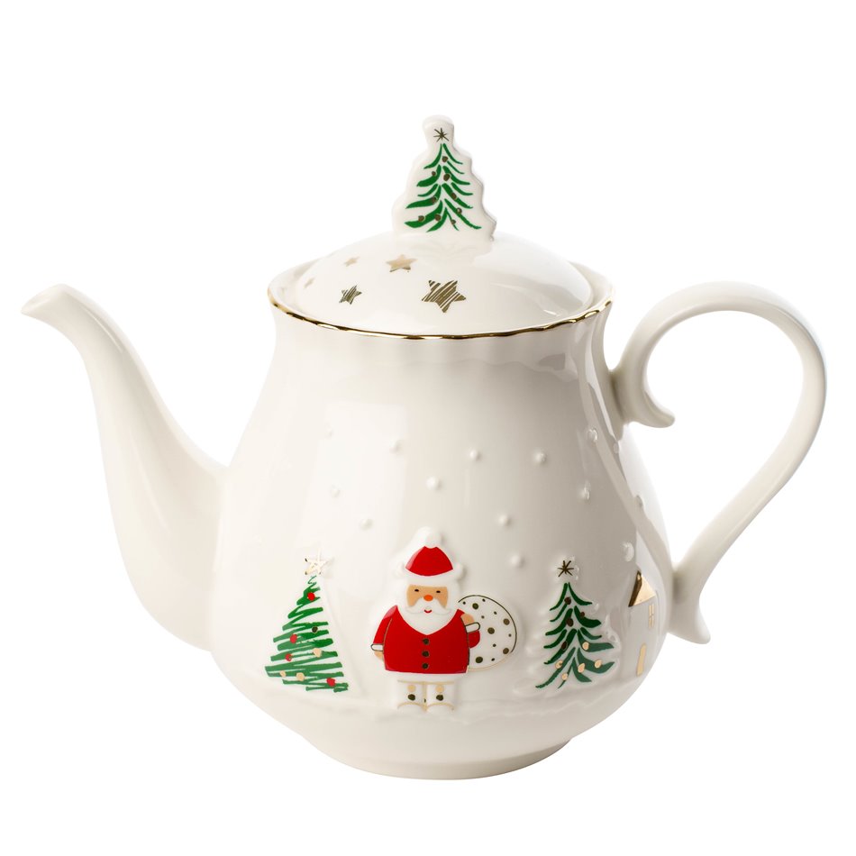 Чайник LET IT SNOW, фарфор, 850ml, H17x21x12cm