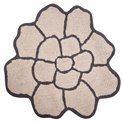 Коврик для ванной Flower, бежевый/темно-серый, 75x75cm