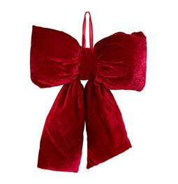 Christmas decor Velvet bow puffed red, H37x25x11cm