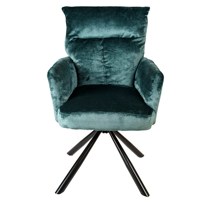 Обеденный стул Arringo K, голубовато-зеленый, бархат, вращающийся на 180 градусов, H93.5x67x57cm, сиденья H50cm