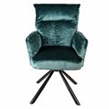 Обеденный стул Arringo K, голубовато-зеленый, бархат, вращающийся на 180 градусов, H93.5x67x57cm, сиденья H50cm