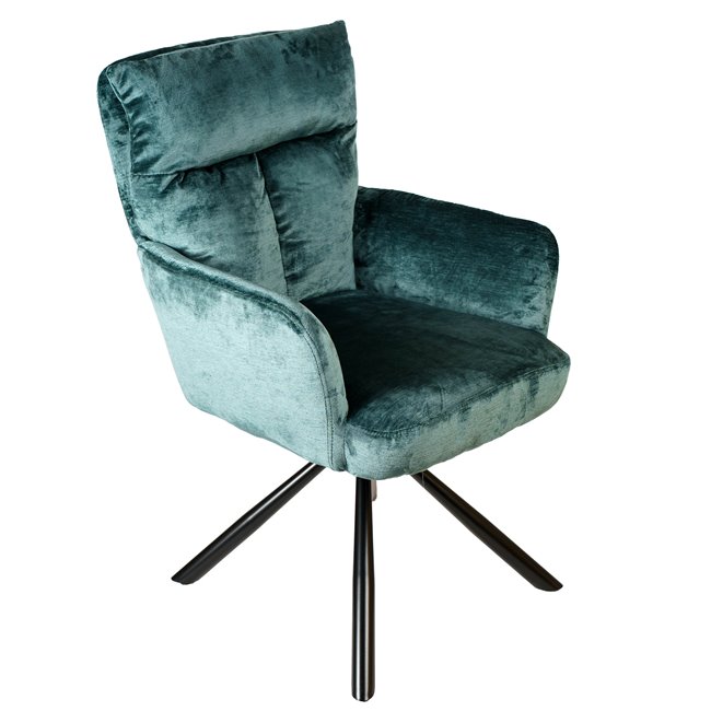 Обеденный стул Arringo K, голубовато-зеленый, бархат, вращающийся на 180 градусов, H93.5x67x57cm, сиденья H50cm