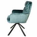 Обеденный стул Arringo K, голубовато-зеленый, бархат, вращающийся на 180 градусов, H93.5x67x57cm, сиденья H50cm