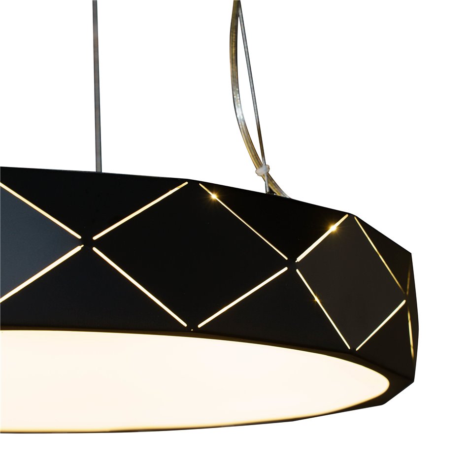 Pendant lamp Rully black, H18-110cm, D50cm, LED 28.8W, 3000K, 2300lm