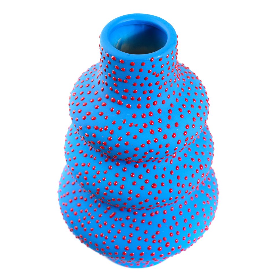 Vaas Blue, keraamika, sinine/punane, H32x19.3x19.3cm