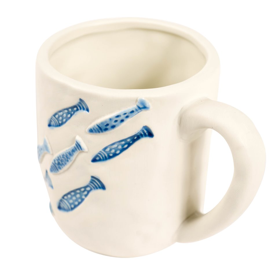 Mug Pina multi, blue/white, 600ml, H10.5x8.7x12.5cm