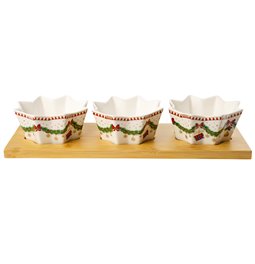 Suupiste kausside komplekt 3 MAGIE DE NOEL, H6x33.2.7x12cm, kauss D11cm H5cm
