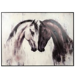 Картина на холсте Black and white horses, 120x90cm