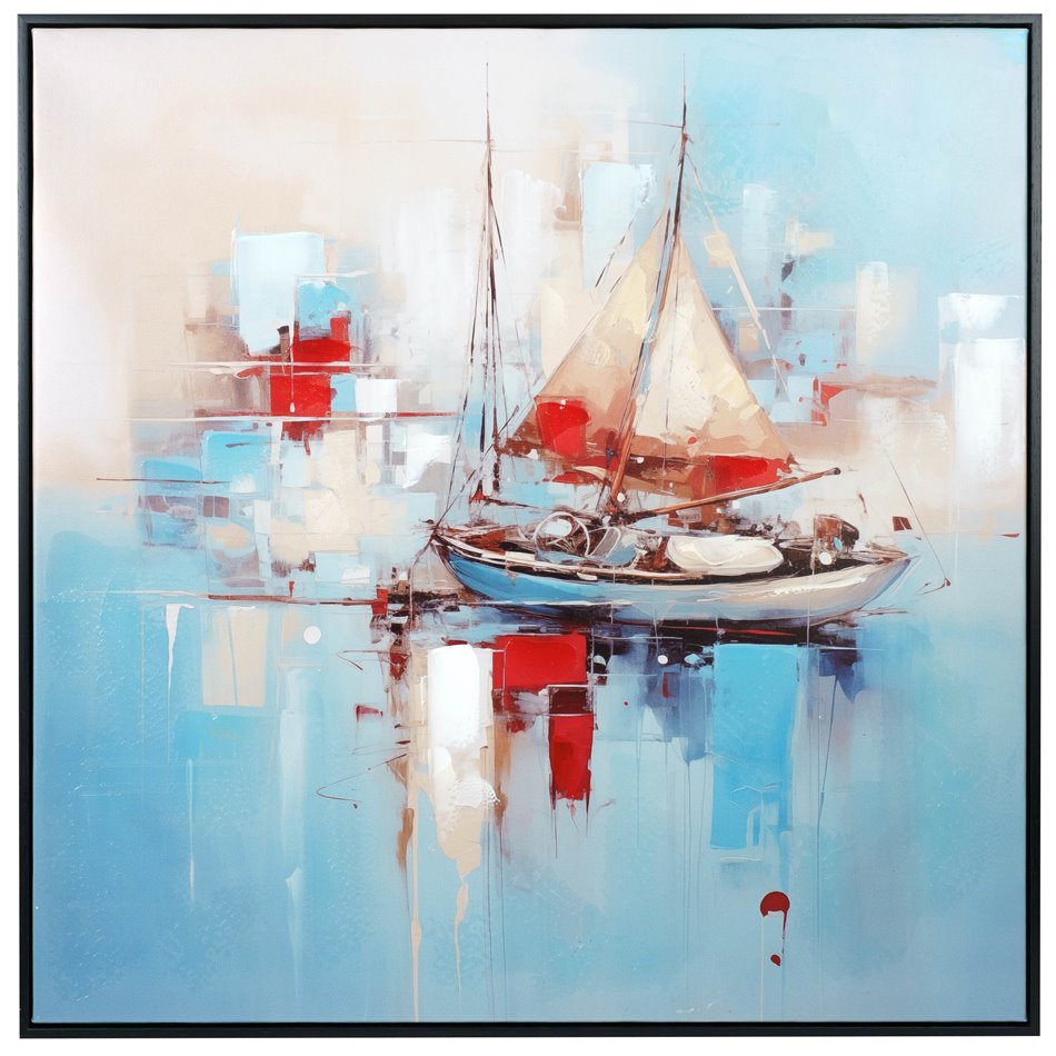 Canva Saillboat, 80x80x3.5cm