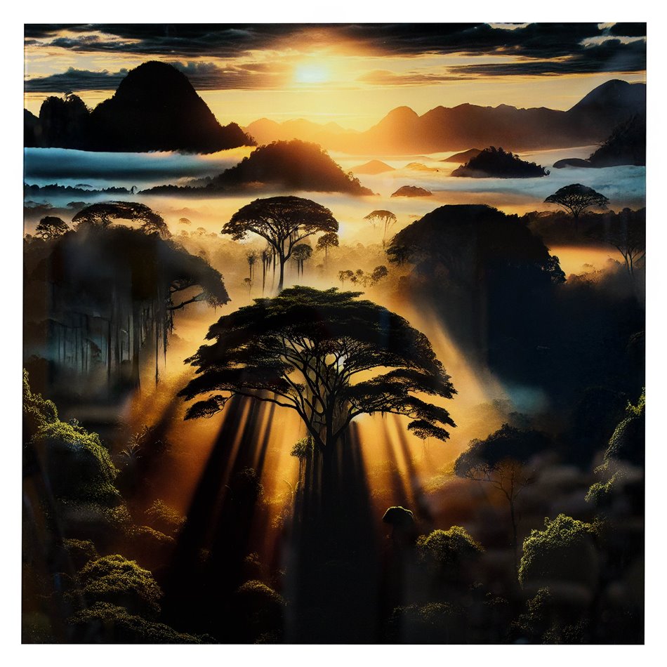 Стеклянная картина Sunset, 80x80x0.4cm