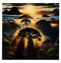 Glass picture Sunset, 80x80x0.4cm